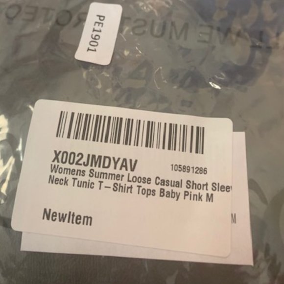 Lainab Women's Pink V-Neck Short Sleeve Rayon/Polyester T-shirt Medium NWT - Picture 2 of 7